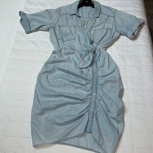 Veronica Beard Hensley Ruched Chambray
Minidress